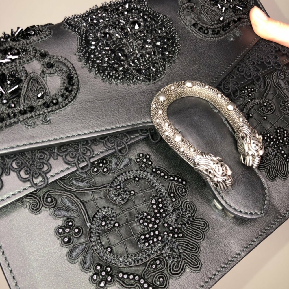 GUCCI DIONYSUS LIMITED EDITION BEYONCE BLACK LEAT - Picture 3 of 7